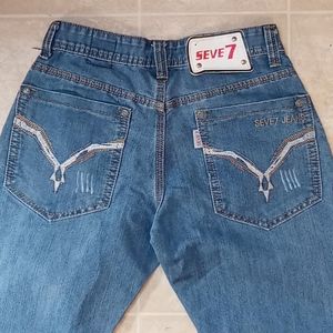 Seven7 Embellished Button Up Blue Jeans